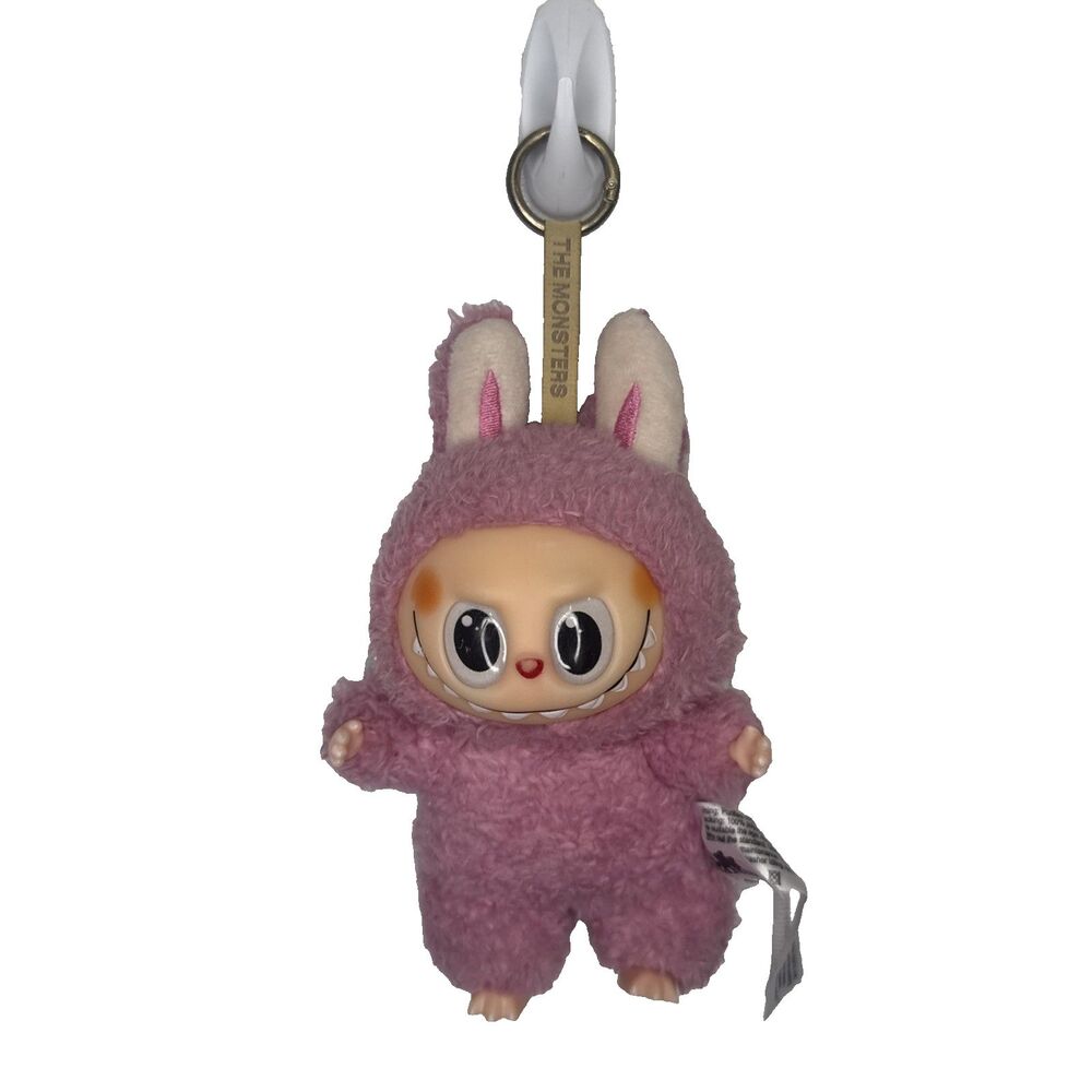 POP MART The Monsters Labubu Lychee Berry Plush Pendant Keychain Bag Charm Pink